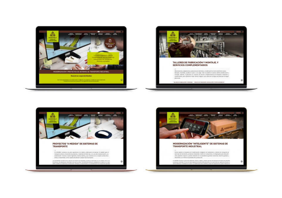 WordPress Deluxe. Referencias. ASSEMBLY. Website corporativo. Laptop