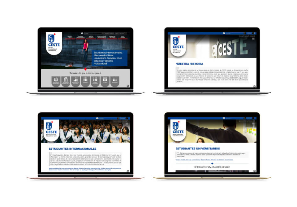 WordPress Deluxe. Referencias. CESTE. Website corporativo. Laptop