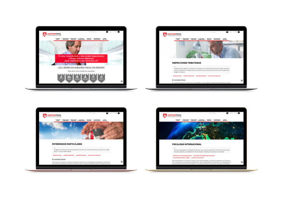 WordPress Deluxe. Referencias. QUINTANA Fiscal. Website corporativo. Laptop