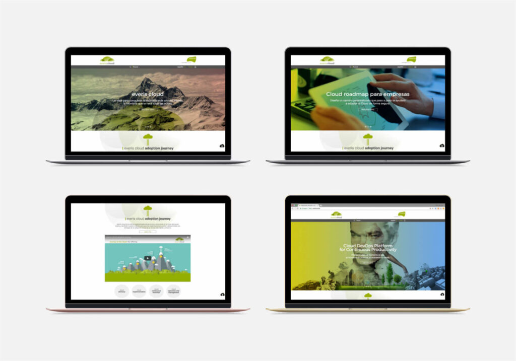 WordPress Deluxe. Referencias. everis Cloud. Website comercial. Laptop