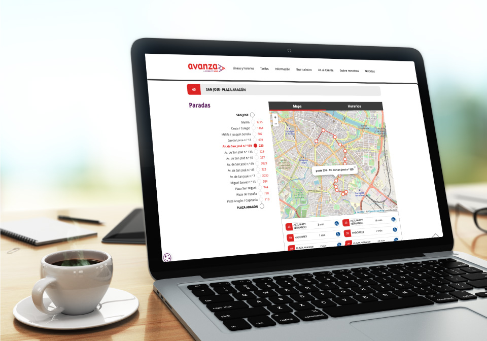 WordPressDeluxe. Casos de éxito. Avanza. OpenStreetMaps